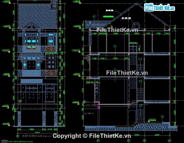 thiết kế nhà phố,Nhà phố,Bản vẽ hoàn thiện,Bản vẽ autocad